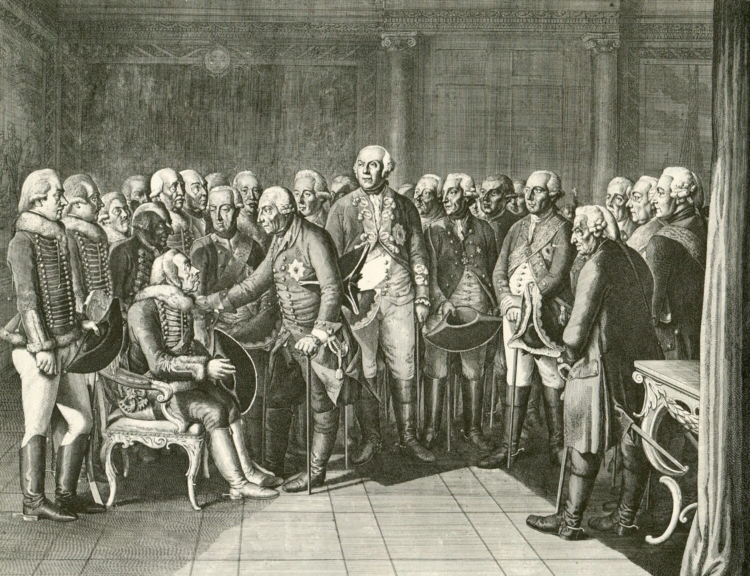 Zieten vor seinem König setzend